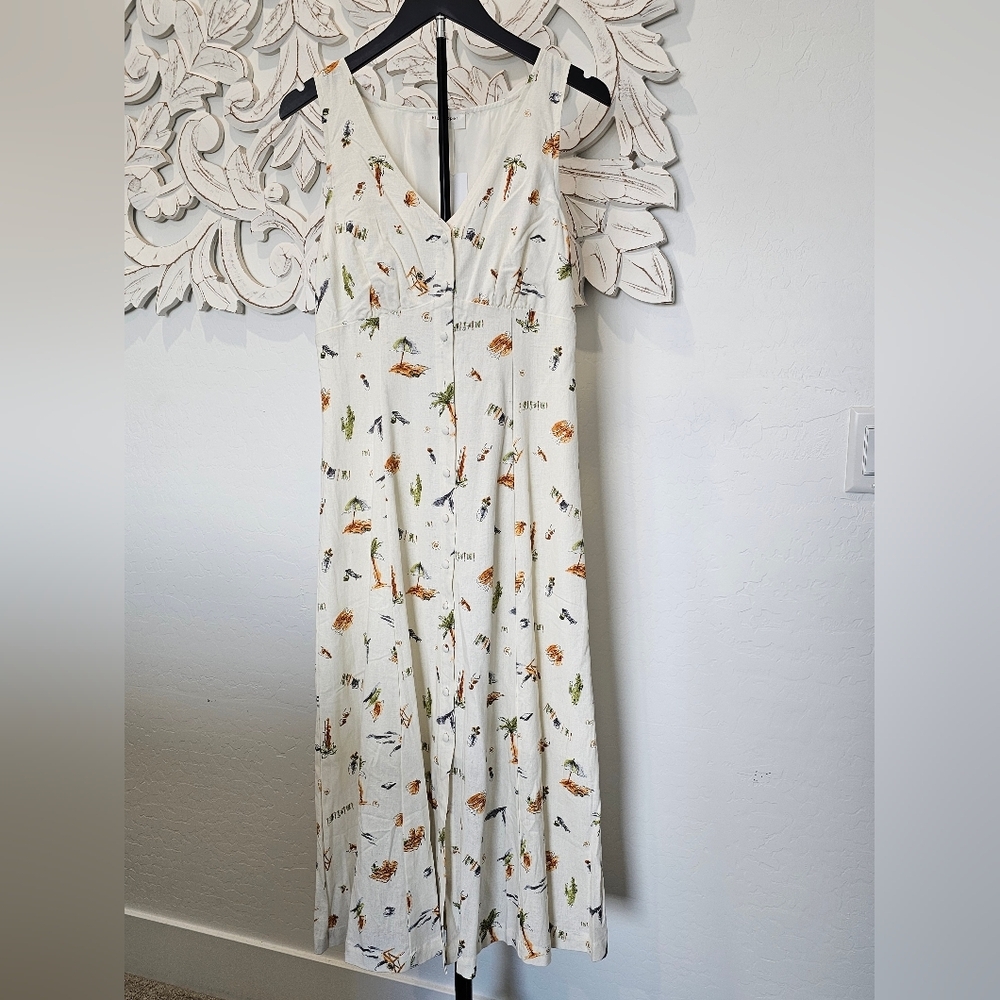 Blu Pepper Cream Beach Design Shirt SunDress. Juniors Small & Large NWT